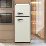 thumbnail of Merax Retro Mini Kühlschrank mit Gefrierfach, 92L, 2 Türen, 105,5 cm, kompakt für Single, Büro & Hotel Minibar, LED, 116 kWh/Jahr, Weiß