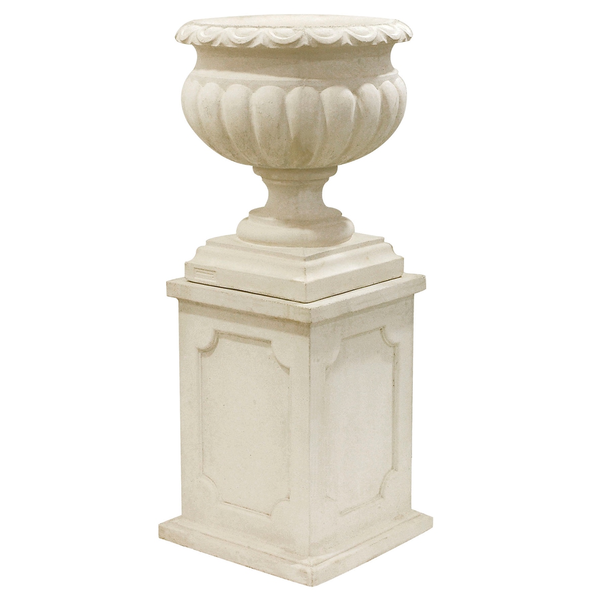 Ensemble vase et socle en béton -  Ø48x109cm