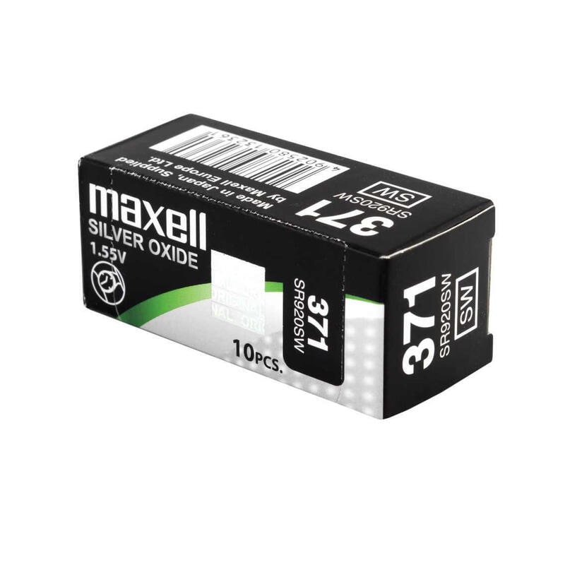 Maxell micro baterias planas óxido de prata 1,55v - sr0920sw 371 caixa 10u