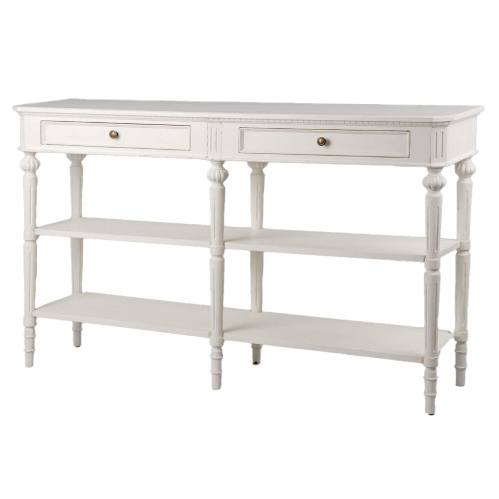 Console 6 pieds Léonie -  Blanc  Bois Amadeus 40.00x150.00 cm