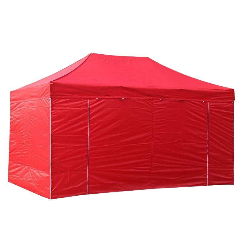 Gazebo 3x4,5 m rosso pieghevole acciaio con laterali