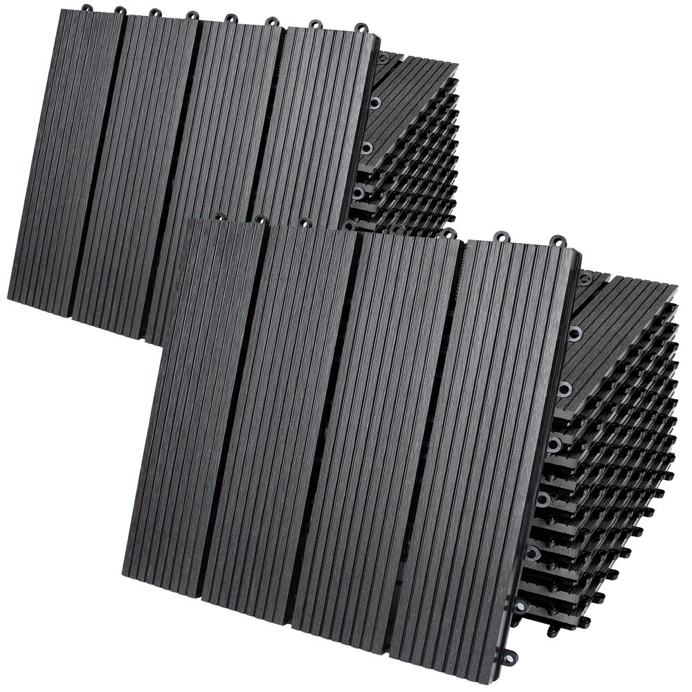 Casaria WPC Fliesen 22x Klassik Anthrazit