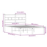 thumbnail of vidaXL Metallbett ohne Matratze Sonoma-Eiche 150x200 cm