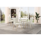 thumbnail of Merax Samt-Esszimmerstuhl(Set, 2 St), 6er-Set, Polsterstühle Küchenstühle luxuriöser Wohnzimmer-Schlafzimmer-Loungesessel , Beige&Gold