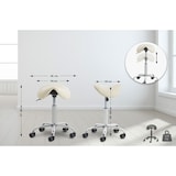 thumbnail of DELUKE® Sattelhocker mit Rollen VOULI Höhenverstellbar, Drehbar Kunstleder pflegeleicht Rollhocker Arbeitshocker Praxishocker Arzthocker Creme