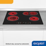 thumbnail of Exquisit Kochfeld EKC 601-2.1 BZ | Glaskeramik | Touch Control | 4 Kochstellen | Bräterzone | 6100 W