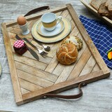 thumbnail of Tablett Holz natur Kerzentablett Serviertablett rechteckig Mangoholz Deko 54cm