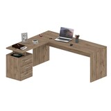 thumbnail of Scrivania Moderna Da Ufficio 160/180x60x75cm Bianco Laccato Lucido - NOVA