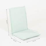 thumbnail of Almofada para cadeira de jardim, repelente à água, poliéster 180 gr, cor verde claro, 52 + 40 cm x42 cm x4 cm