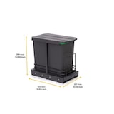 thumbnail of Emuca 8133623 Poubelle De Recyclage Recycle Pour Cuisine, 24 L, Fixation Au Fond Et Extraction Manuelle Automatique, Plastique