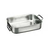 thumbnail of Molde rectangular de acero inoxidable con asas articuladas, 35x25x8 cm