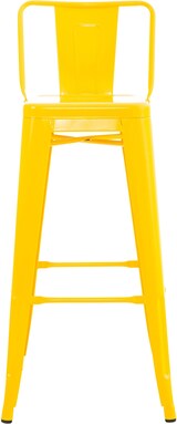 thumbnail of 4er Set Barhocker LEKEL - Metall Gelb 44x43x96 cm | Barstuhl Mit Lehne Tresenhocker Tresenstuhl Kneipenhocker Kneipenstuhl