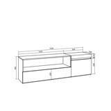 thumbnail of Móvel de TV, Muito espaço de arrumação, 150x35x45cm, Para televisores até 65", Estante para TV, Estilo moderno, Branco e preto _ 54_1