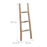 thumbnail of Relaxdays Dekoleiter, 90 cm hoch, Holzleiter Garten, 3 Sprossen, Kastanie, Handarbeit, Handtuch- & Kleiderleiter, natur