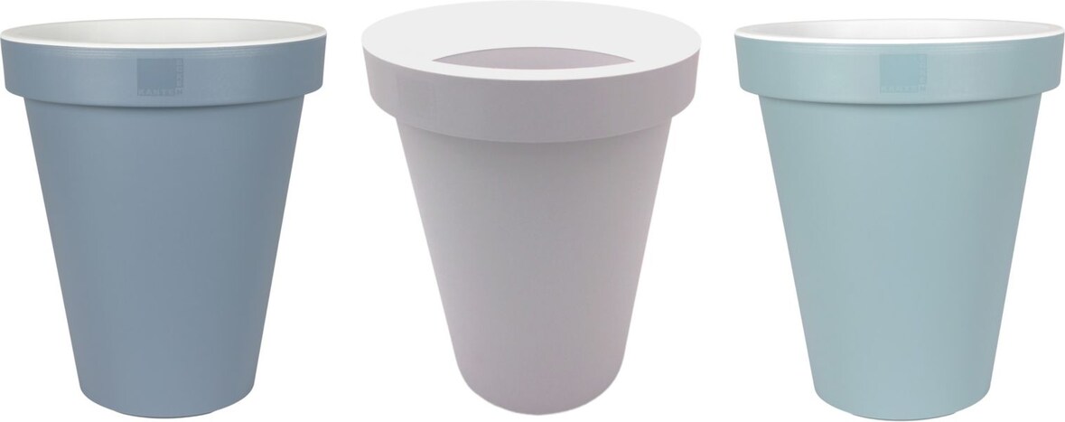 Extra hoher Pflanztopf 39x45 dekorativer Blumentopf Pastell-Farbton weißem 39
