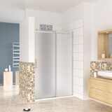 thumbnail of AICA Mampara de Ducha Corredera Frontal Perfil Cromado Vidrio Templado 8mm con Tratamiento Antical (1160-1200)x1950mm