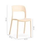 thumbnail of Set 4 Sedie Impilabili in Polipropilene con fibra di vetro per Giardino o interno, idrorepellenti e resistenti, design moderno - BARBARA - Crema