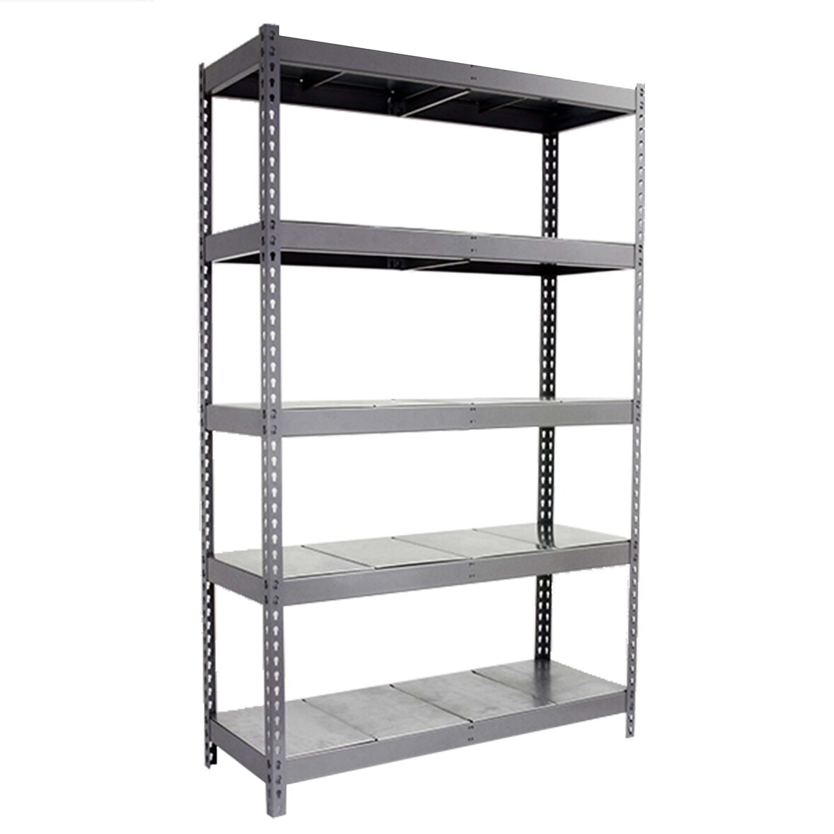 SimonRack Industrieregal, 2000x1800x600 mm, 400 kg am Biegepunkt, 5 Metallböden, Garagenregal, Grau/Verzinkt- Ecoforte