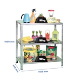 thumbnail of Comfort Metallregal mit 3 Böden und Schrauben. Farbe VERZINKT 1000x1100x500 mm