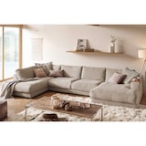 thumbnail of KAWOLA Sofá en forma de U MADELINE pana taupe sillón largo derecha