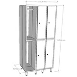 thumbnail of Taquilla de pvc de ancho 400mm de 3 módulos con 6 puertas color gris