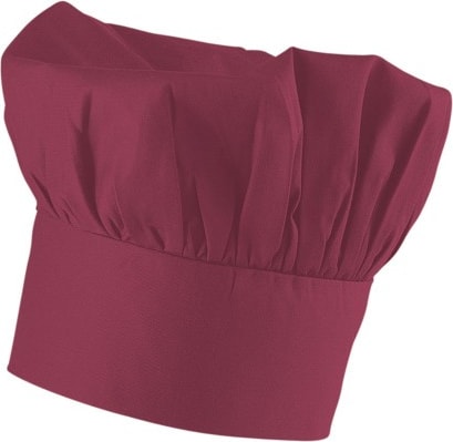 112 - Bistrokochmütze 9 cm hoch : bordeaux 65% Polyester 35%Baumwolle 220 g/m²