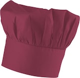 thumbnail of 112 - Bistrokochmütze 9 cm hoch : bordeaux 65% Polyester 35%Baumwolle 220 g/m²