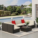 thumbnail of Outsunny Conjunto Muebles de Jardín Ratán 7 Piezas Set de Sofás con Mesita Almohada Cojín