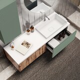 thumbnail of AQA Design Composizione da bagno in MDF 6 pezzi VENERE quercia/verde salvia cm. L.140 P.45 H.190 MPVE57-QUE-SAL