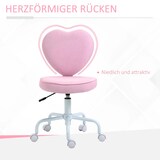 thumbnail of Drehstuhl Schreibtischstuhl 50x40x89 cm höhenverstellbar mit Herz Rückenlehne und 360 Grad Rollen weich gepolstert Rosa