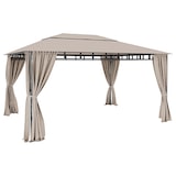 thumbnail of Gazebo Da Giardino 3x4 M Con Tende Laterali Richiudibili Struttura In Acciaio Robusto Copertura Impermeabile 180 g/m² 4 Teli Laterali Esterno Ecrù