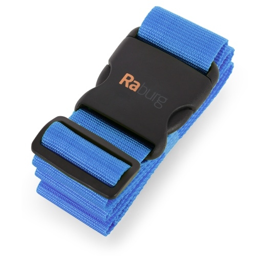 Raburg Koffergurt individuell verstellbar, 190cm × 5cm, Gepäckband ideal für Reisen, sorgt für Sicherheit & festen Halt beim Transport, Blau