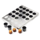 thumbnail of Matfer Plaque inox 40 x 30 cm + 16 moules Exoglass® cannelés 5.5 cm Matfer - 347417
