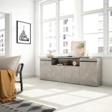 thumbnail of Dressoir, Opbergkast, Buffetkast, Sideboard, 200x35x75cm, 4 Deuren, Woonkamer, hal, Moderne stijl, Cement _ 61_9