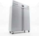 thumbnail of Romux® Kühlschrank mit 2 Türen 148 cm mit Umluftkühlung | Gastro Kühlschrank aus Edelstahl mit 1300 L Kapazität - 6 Einlegeböden und 450 W