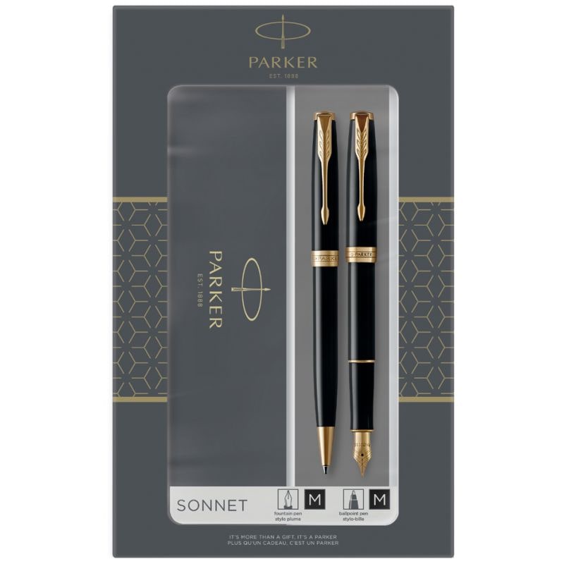 PARKER Schreibgeräte-Set SONNET Black Lacquer G.C.