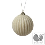 thumbnail of Christbaumkugeln Weihnachtskugeln bruchfest 2 Designs 8cm creme 12St.