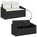 thumbnail of vidaXL Garten-Sofa-Set mit Kissen mit Speicher 9 pcs Schwarz und Creme