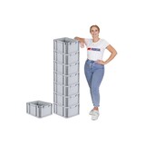 thumbnail of PROREGAL SuperSparSet 8x Eurobox NextGen Economy mit Scharnierdeckel & schwarzen Verschlüssen, Griffe zu, HxBxT 22x30x40cm, 20L, Eurobehälter, Box