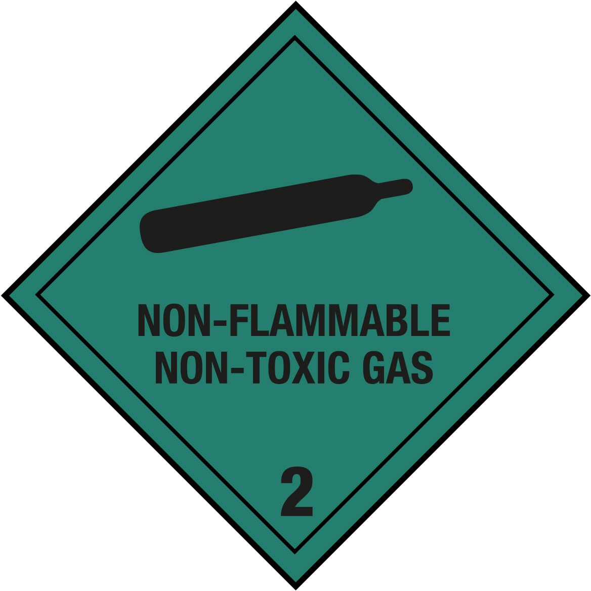 Gefahrzettel Kl. 2.2 Non-Flammable-Non-Toxic-Gas, 100x100mm