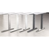 thumbnail of PROREGAL Sitz-Steh-Schreibtisch Pekka | Buche | Graues Gestell poliert | BxT 200x100cm | Höhe 65-130cm | elektrisch höhenverstellbar | C-Fuß Gestell