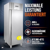 thumbnail of GastroHero Gastronomie Kühlschrank ECO 650 GN 2/1 – 605 Liter Volumen, Edelstahlgehäuse, 3 höhenverstellbare Böden, abschließbar