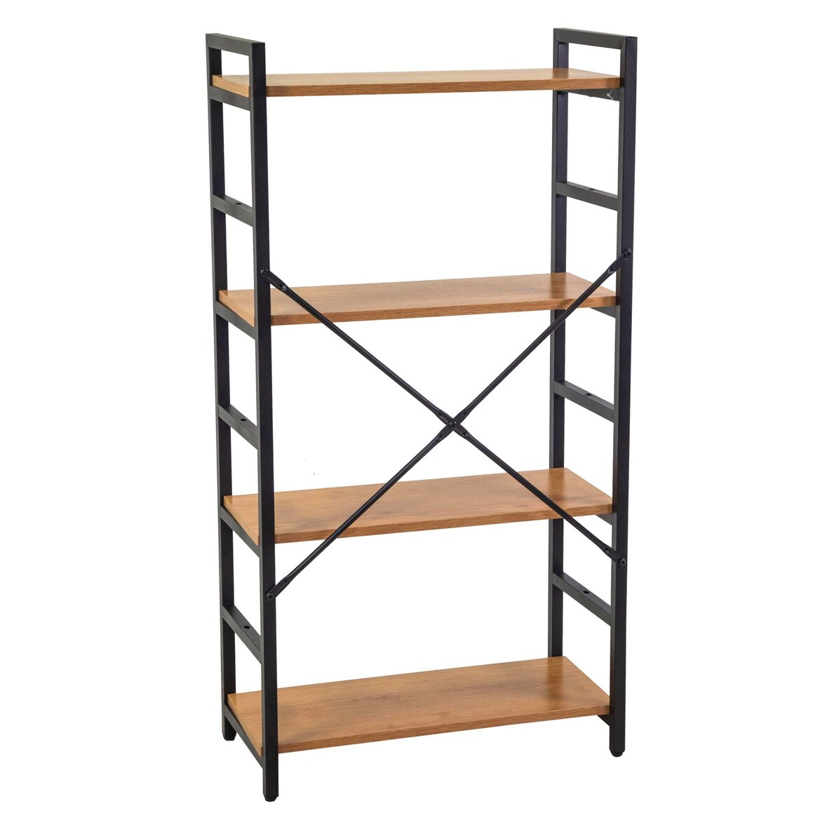 Vacchetti Scaffale metallo legno Achille 4 ripiani cm60x28h117