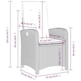 thumbnail of vidaXL Gartensessel mit Kissen 2 Stk. Verstellbar Grau Poly Rattan