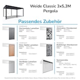 thumbnail of Weide Classic | Pergola Aluminium freistehend | 3 x 5,3 M | Lamellendach weiß