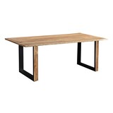 thumbnail of Baumkantentisch 300 x 100 cm Akazie massiv naturfarben schwarzem U-Gestell aus Metall + Holz MELBOURNE