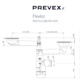 thumbnail of PREVEX Flexloc Siphon, platzsparend, universal, komplett mit 1,5 oder 2 Becken inkl. Ablaufgarnitur, Magnetabdeckung und 2 Überläufen für