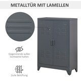 thumbnail of Aktenschrank Metallschrank 75x33x110 cm mit Lamellentüren und 2 verstellbaren Einlegeböden Grau für Büro und Haushalt