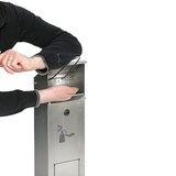 thumbnail of PROREGAL Robuster Handdesinfektionsspender mit Abfallsammler | Bodenmontage | HxBxT 115x33,5x33,5cm | Edelstahl | Silber | Mülleimer Abfalleimer
