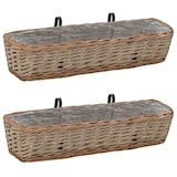 thumbnail of vidaXL Balkonbakken 2 st 80 cm wicker met PE-voering